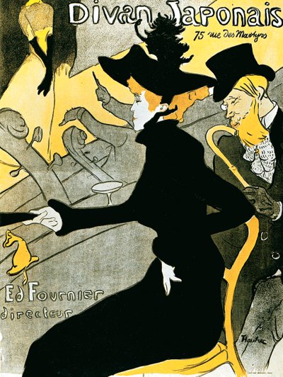 日本のソファのポスター、1892年。 作： Henri de Toulouse Lautrec