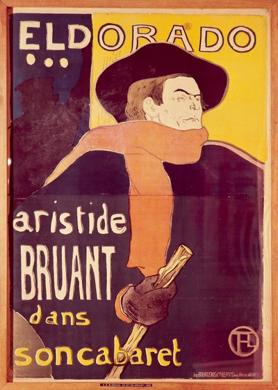 Eldorado, Aristide Bruant dans son cabaret (Eldorado, Artistide Bruant in his nightclub) 作： Henri de Toulouse Lautrec