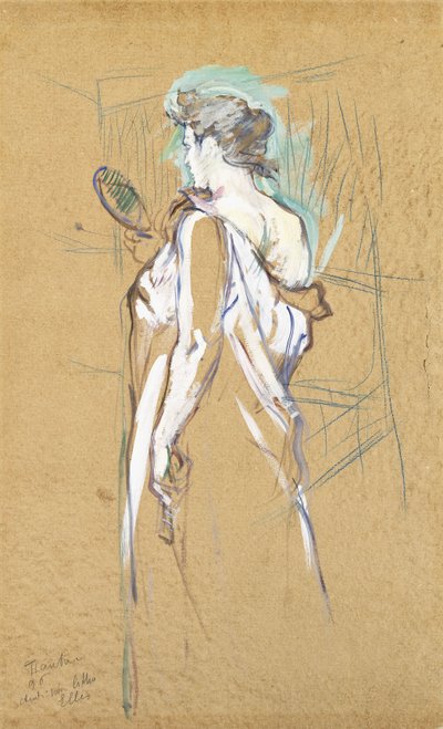 エレス-鏡を手にして、1896年 作： Henri de Toulouse Lautrec