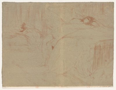 Elles: 仰向けに寝そべる女 作： Henri de Toulouse Lautrec