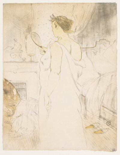 エレス：ハンドミラーを持つ女性、1896年。 作： Henri de Toulouse Lautrec
