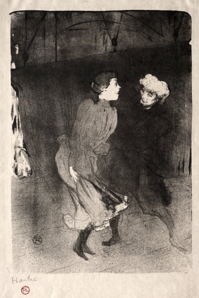 エミリエンヌダレコンとフォリーズベルジェールのマリキータ、1893年。 作： Henri de Toulouse Lautrec