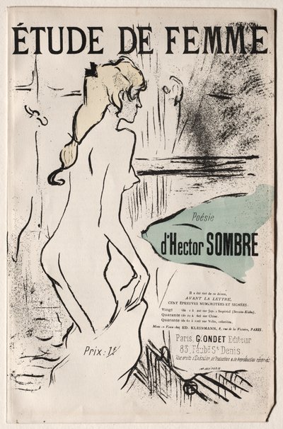 女性研究 作： Henri de Toulouse Lautrec