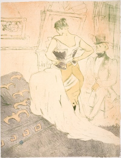コルセットの女、パッセージ・コンクエスト 作： Henri de Toulouse Lautrec