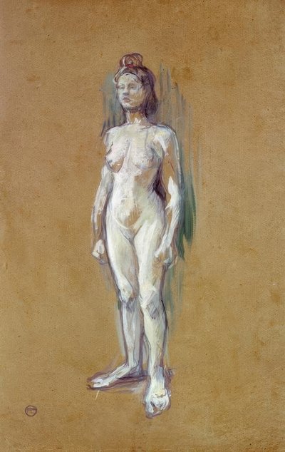 裸の女性が立っているフロント 作： Henri de Toulouse Lautrec