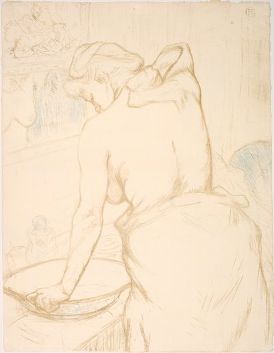 トイレで体を洗う女性 作： Henri de Toulouse Lautrec