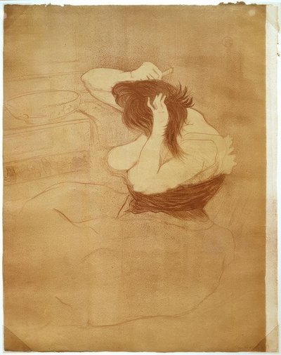 彼女の髪をとかす女性 作： Henri de Toulouse Lautrec