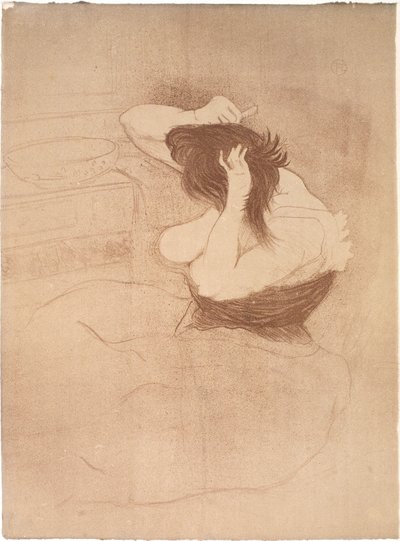 髪をとかす女性、髪型 作： Henri de Toulouse Lautrec