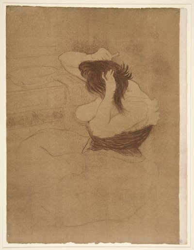 髪を梳く女性、シリーズ Elles より 作： Henri de Toulouse Lautrec