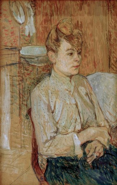 タバコを持つ女性 作： Henri de Toulouse Lautrec
