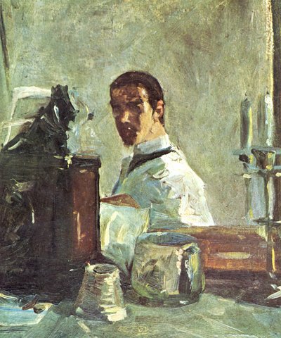 フランス語  鏡の前の自画像 作： Henri de Toulouse-Lautrec