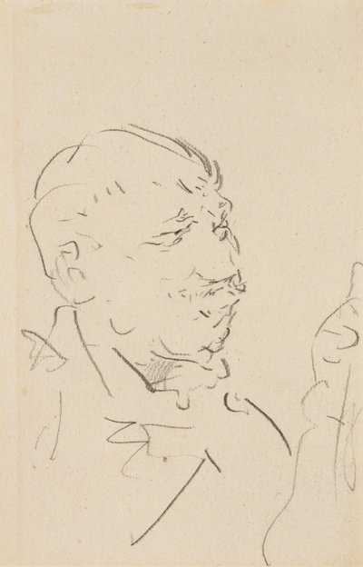 男の頭（紙の上にグラファイト） 作： Henri de Toulouse Lautrec