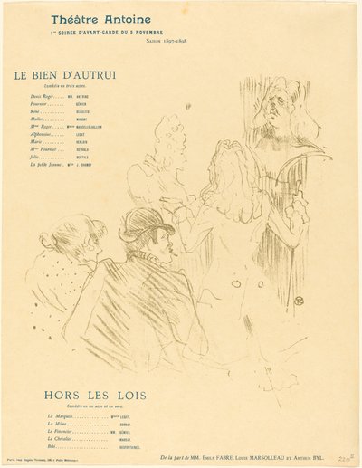 モリエールへのオマージュ 作： Henri de Toulouse Lautrec