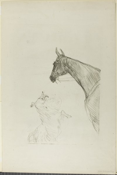 馬とコリー 作： Henri de Toulouse Lautrec
