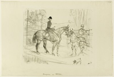 女曲馬師とカート 作： Henri de Toulouse Lautrec