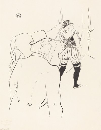 フォリー・ベルジェールの翼で: ロナ・バリソン夫人と彼女のマネージャーと夫 作： Henri de Toulouse Lautrec