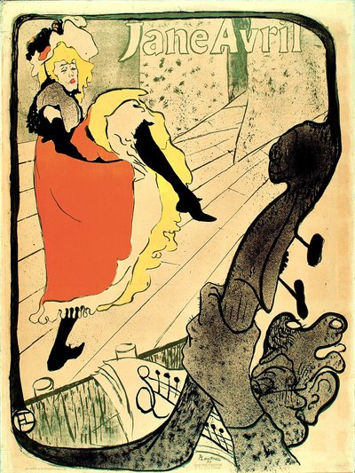 ジェーン・アヴリル、1893年、1893年。 作： Henri de Toulouse Lautrec