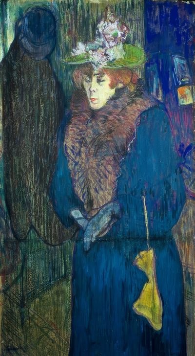 ムーランルージュに入るジェーンアヴリル 作： Henri de Toulouse Lautrec