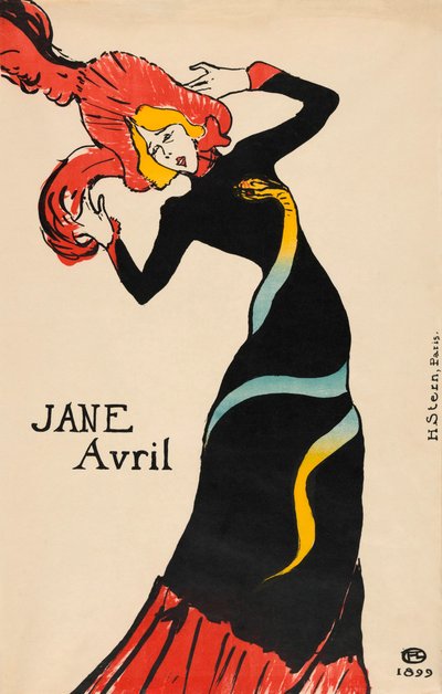 アンリ・ド・トゥールーズ・ロートレックによるジェーン・アヴリルのポスター 作： Henri de Toulouse Lautrec