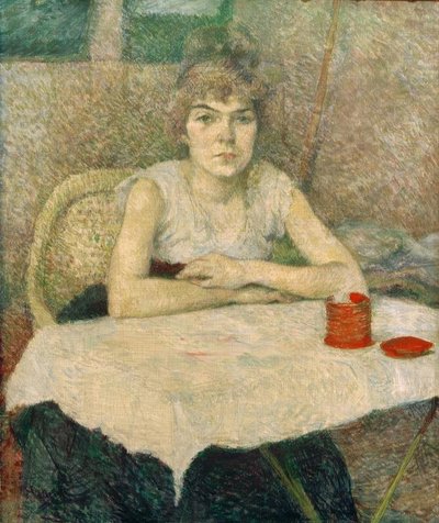 Poudre de rizのテーブルで若い女性 作： Henri de Toulouse Lautrec