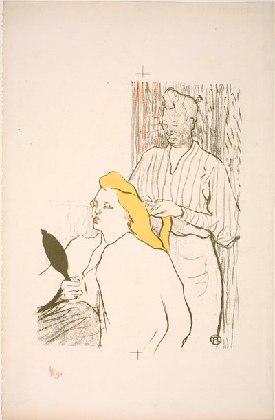 髪型。 無料の演劇プログラム 作： Henri de Toulouse Lautrec