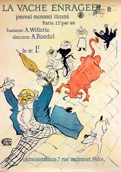 激怒した牛、1896年。 作： Henri de Toulouse Lautrec