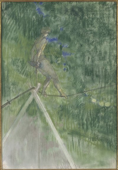 La danseuse de corde (funambule) - The Rope Dancer, by Toulouse Lautrec, Henri, de (1864-1901).紙にパステル。サイズ：47x32cmストックホルム国立博物館 作： Henri de Toulouse Lautrec