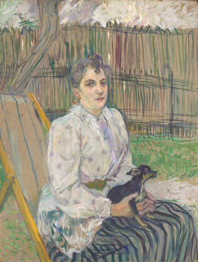 犬を連れた女性 作： Henri de Toulouse Lautrec
