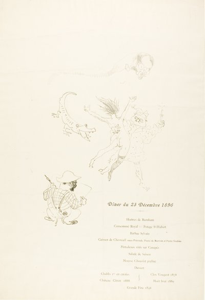 ル・クロコダイル、メニュー 作： Henri de Toulouse Lautrec