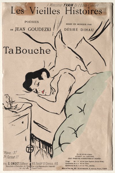 The Old Stories：Your Mouth、1893。 作： Henri de Toulouse Lautrec