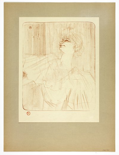イヴェット・ギルベールによるブリュアンの「ア・メニルモンタン」、プレート4 作： Henri de Toulouse Lautrec