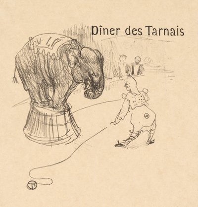 ディナータルネのメニュー1896年のタルネのディナー。 作： Henri de Toulouse Lautrec