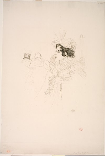 Miss May Belfort au アイリッシュ アメリカン バー、Rue Royale 作： Henri de Toulouse Lautrec