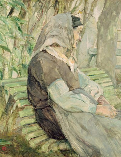 セレイランのベンチに座る老婆 作： Henri de Toulouse Lautrec