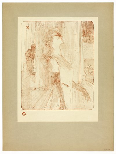 ステージ上で、イヴェット・ギルベールのプレート 1 枚 作： Henri de Toulouse Lautrec