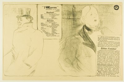 オスカー・ワイルドとロマン・クーラス—ラファエルとサロメのためのプログラム 作： Henri de Toulouse Lautrec