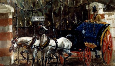 ゲートの前にいる馬のペア 作： Henri de Toulouse Lautrec