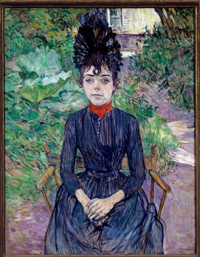 ジュスティーヌ・ディユールの肖像 絵画 アンリ・ド・トゥールーズ・ロートレック（1864-1901） 1891年 日 0,74x0,58 m パリ、オルセー美術館蔵 作： Henri de Toulouse Lautrec