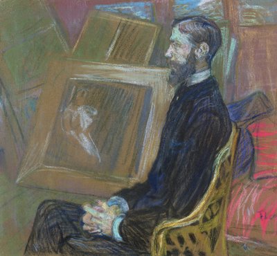 M.ジョルジュアンリマヌエルの肖像、1891年（ボード上のパステル） 作： Henri de Toulouse Lautrec