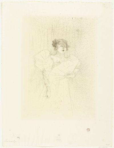 扇子を持つ女優ルース・ミレスのポートレート ルース・マイレス・デ・フェイス 作： Henri de Toulouse Lautrec