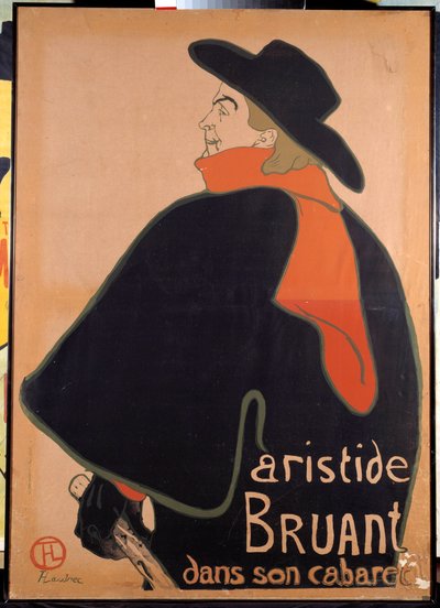 アリスティード・スパロウ（1851-1925）のキャバレーでの様子を描いたポスター。アンリ・ド・トゥールーズ＝ロートレック（Toulouse Lautrec）（1864-1901）のリトグラフ。1893.パリ、ポスターと広告の博物館 作： Henri de Toulouse Lautrec