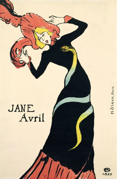 ジェーンアヴリルのポスター、1899年 作： Henri de Toulouse Lautrec