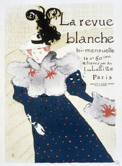 1895年にHenri de Toulouse - Lautrecが制作した「La Revue blanche」のポスター。 作： Henri de Toulouse Lautrec