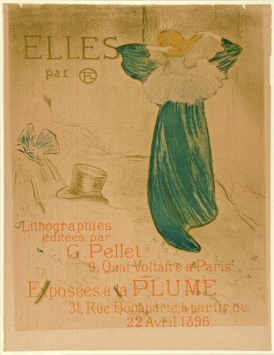 エレス』の扉絵のポスター。1896年（カラーリトグラフ 作： Henri de Toulouse Lautrec