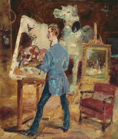 彼のスタジオでプリンス。 1881年の彼のアトリエにプリンストー 作： Henri de Toulouse Lautrec