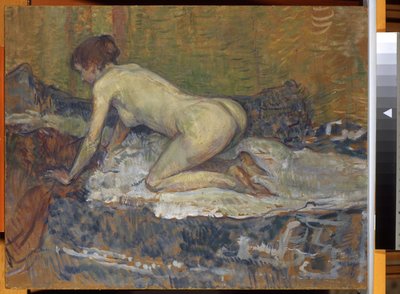 赤毛のヌードクラウチング、1897 作： Henri de Toulouse Lautrec