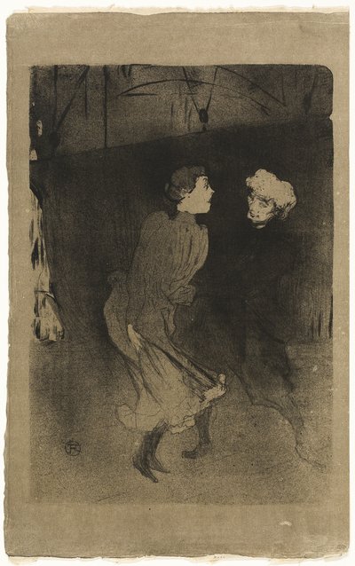 フォリー・ベルジェールでのリハーサル-エミレンヌ・ダランソンとマリキータ 作： Henri de Toulouse Lautrec