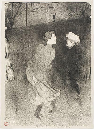 フォリー・ベルジェールでのリハーサル、エミレンヌ・ダランソンとマリキータ 作： Henri de Toulouse Lautrec