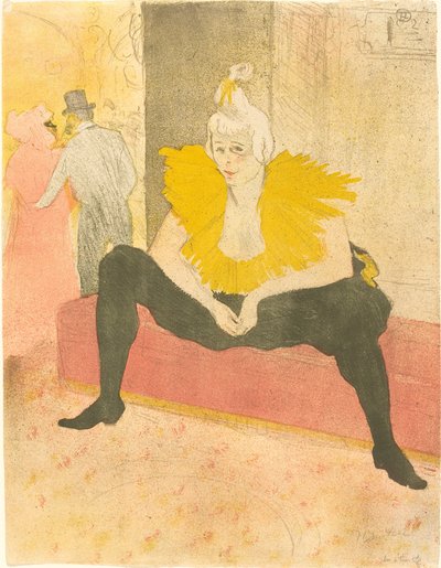 座る道化師 La Clownesse assise、1896 年。 作： Henri de Toulouse Lautrec