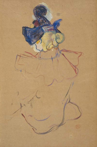 後ろから座っている女性 - 「ムーラン ルージュ」のための習作 作： Henri de Toulouse Lautrec
